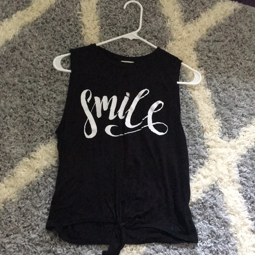 cute saying black tank top